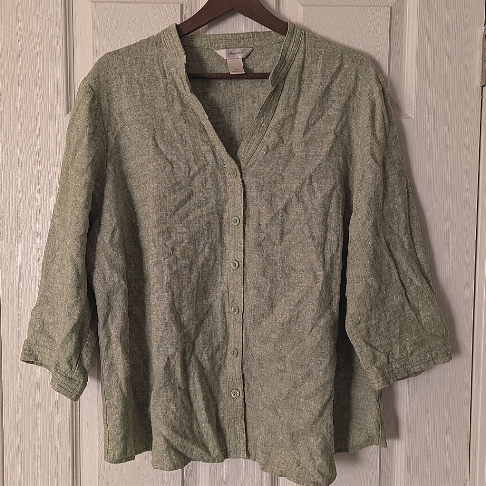 CJ Banks Linen Blouse